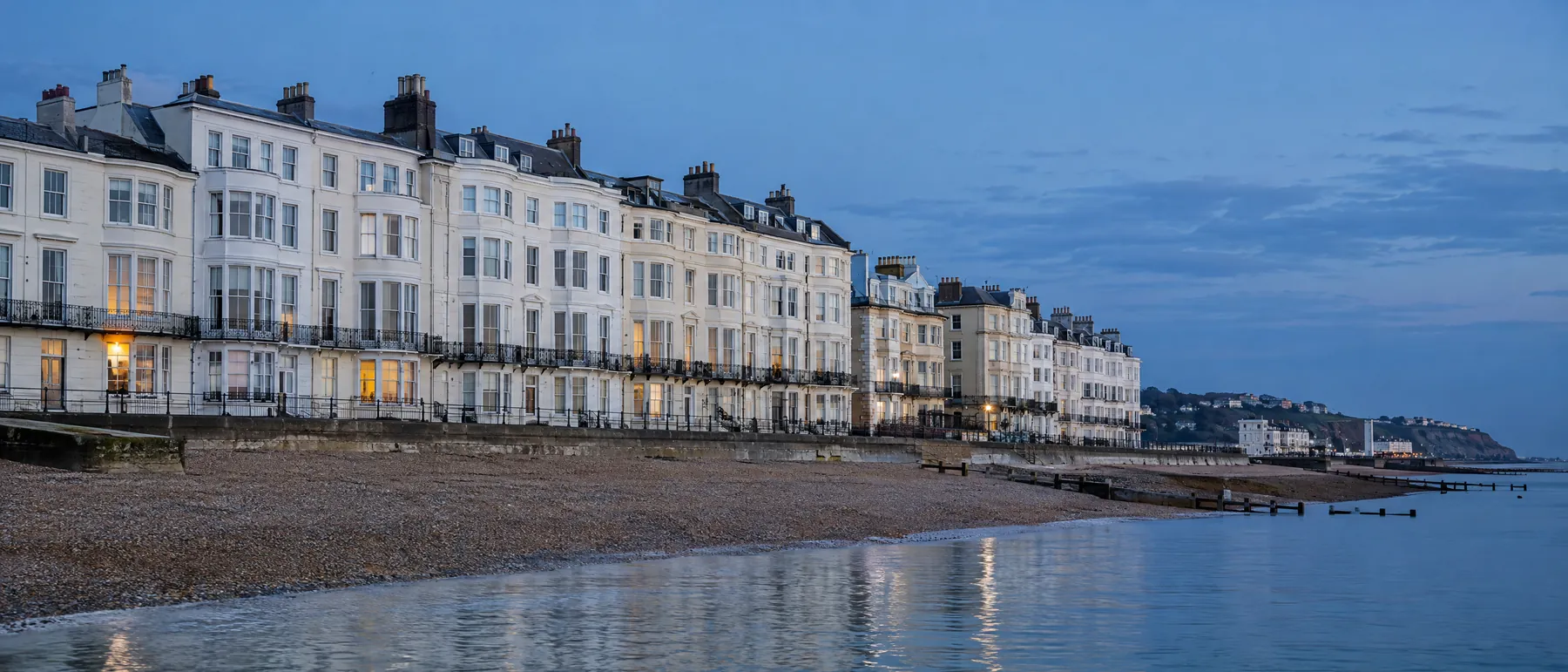 Regency seafront townhouses converted into flats in East Sussex